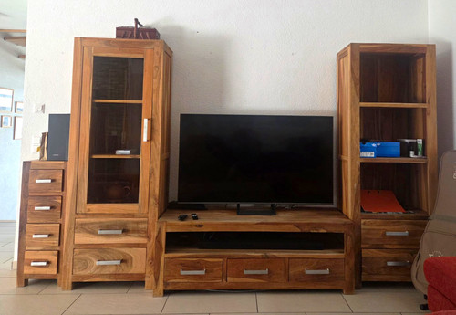 Wohnwand aus sheesham holz - sheesham,