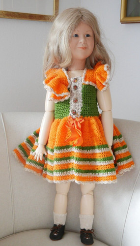 Puppenkleid gehäkelt f - gehäkelt,