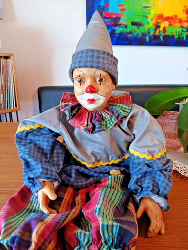 Clown puppe 65cm - puppe,