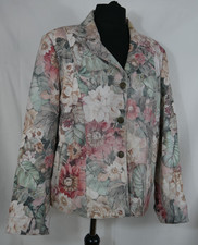 STELLA ROSSA 100% ECHTES LEDER Luxus Lederjacke Blumen MADE IN ITALY Größe DE 48