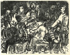 Oskar Kokoschka - Das Abendmahl - Lithographie 1916