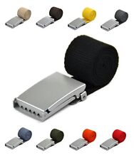 Stoffgürtel  Canvas Gürtel Belt Jeans Gürtel Klappschnalle  Silber -KLP