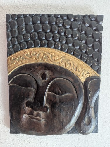 Buddha holz wandbild - buddha,, holz,