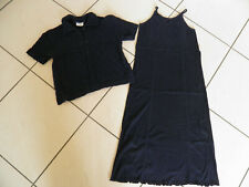 2 Tlg. Mädchen Kleid + Bluse  Caramasov  Gr. 140  lang   dunkel blau  marine