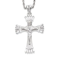 Iced Out Bling Hip Hop Kette - HOLY KREUZ silber