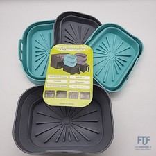 Alyvisun 4 Stück Airfryer Silikon Basket Wiederverwendbar Backform Air Fryer Sil