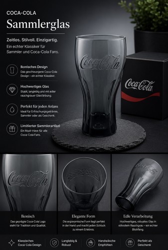 Coca cola glas grau - cola,