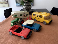 Playmobil Konvolut: Campingwagen, zwei Autos, Trecker, Postauto
