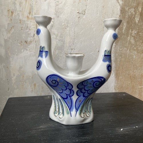 Kerzenhalter pfau udssr blau - kerzenhalter,