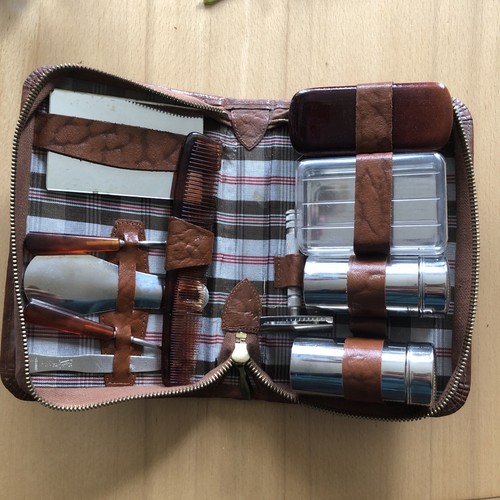 Reiseset etui leder - etui, vintage