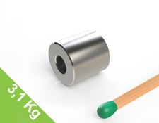 Ringmagnet 10x10 mm mit 4 mm Bohrung, vernickelt, Grade N45