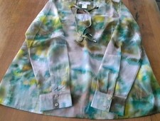 ?   NEUE ausgefallene   Bluse ?    jade/limone  Größe 38    V-AUSSCHNITT 