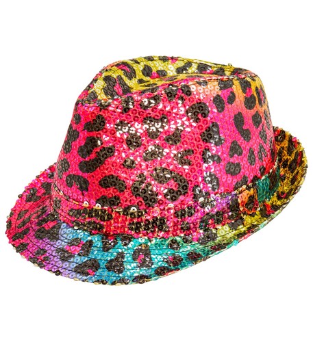 Fedora hut leopard pailletten - fedora-hut,