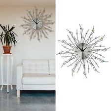 XL Wanduhr Strasssteine Bunt