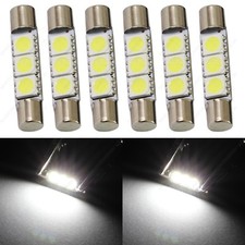6 x White 28mm 3SMD T6 6641