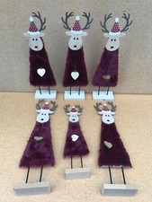 Restposten 6x Elch Figur Weihnachtdeko Rentier Weihnachtsfigur Neu