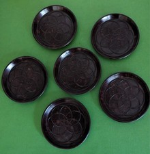 Bakelit Untersetzer für Gläser braun Vintage Landhaus Shabby DDR