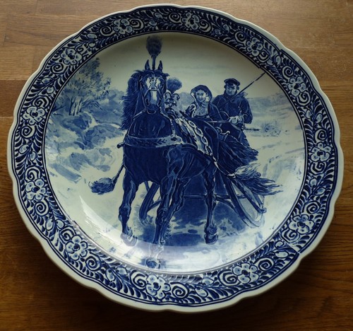 Delfts blauw wandteller - blauw,