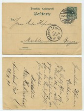91307 - Ganzsache P 36 - Postkarte - Auerbach 29.9.1898 nach Marktzeuln