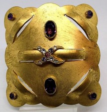 Art Deco Gürtelschnalle Signiert/gestempelt vergoldet Ziersteine