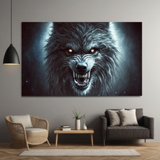 Fenrir schwarzer Wolf – Nordische Mythologie Poster / Leinwand | Wikinger Bestie