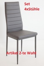4 x Esszimmerstühle MILANO - grau - Esszimmerstuhl Küchenstuhl Stühle