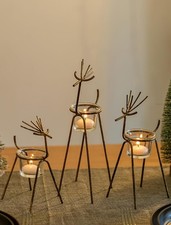 Sziqiqi Hirsch Teelichthalter Weihnachten Tischdeko: 28cm Rentier Kerzenständer