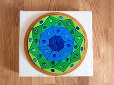 Grimm's Glitzermandala Diamant 43087 blau-grün Grimms Legespiel Glitzer-Mandala