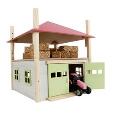1/32 Pink Holz Heu Stall Mit
