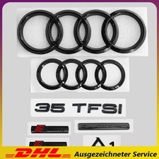 Emblem V+H Kühlergrill Ringe 275mm+192mm Badge Für Audi A1 35TFSI Sline Quattro