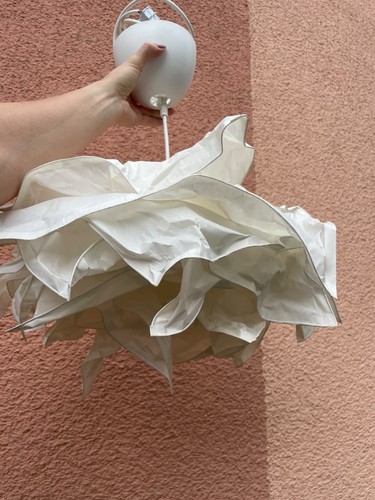 Lampe blume weiß papier stoff - lampe,