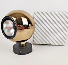 Vintage Strahler Erco 70er Jahre – Wand- Deckenlampe, Gold, verstellbar, Kugel