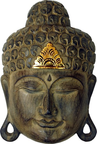Geschnitzte buddha maske mit - geschnitzte,