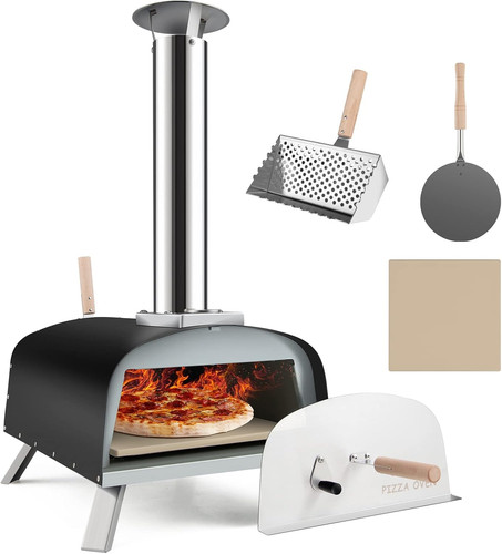 Gymax tragbarer pizzaofen - tragbarer,