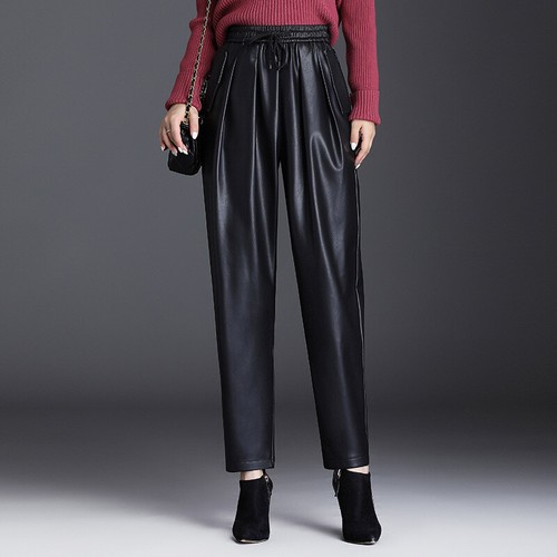 Damen kunstleder haremshose - damen,