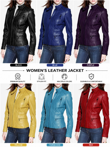 Damen echtleder bikerjacke - damen,