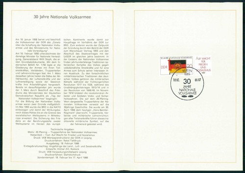 Ddr erinnerungsblatt 1986 - ddr,