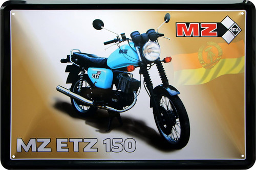Retro blechschild etz - mz, 150