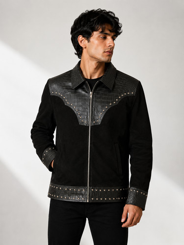 Herren krokodildruck jacke - krokodildruck,