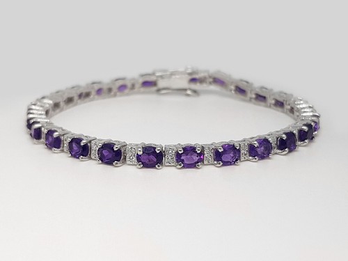 Lila amethyst tennisarmband - amethyst,