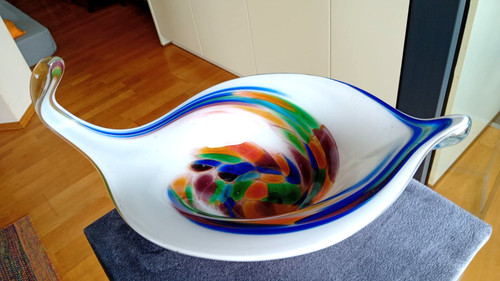 Große schwere glas schale - große,