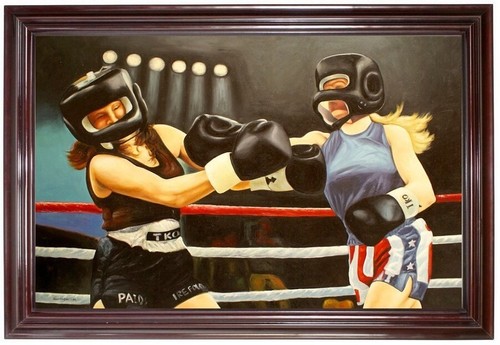 ölbild boxkampf frauen - 2,