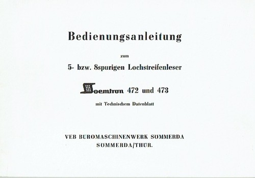 Büromaschinenwerk sömmerda - büromaschinenwerk,