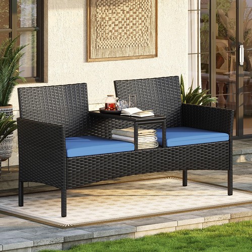 Aoxun polyrattan gartenbank - polyrattan,