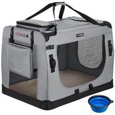 CADOCA Tiertransportbox XL + Napf Hundetransportbox Transporttasche Hundebox