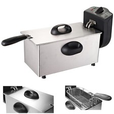 Fritteuse 3L Edelstahl Kaltzonen Friteuse 2000W 3 Liter Fritöse Frittöse