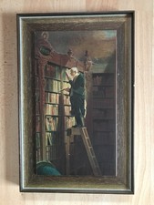 Carl Spitzweg Bild Kunstdruck im Holzrahmen Der Bücherwurm 16 X 28 cm