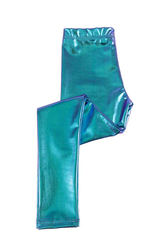 Metallic leggings blau - blau, kinder
