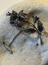 Alte Silber Brosche mit