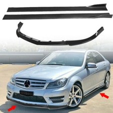 Seitenschweller + Frontspoiler Lippe Carbon Optik für Mercedes Benz C W204 11-14
